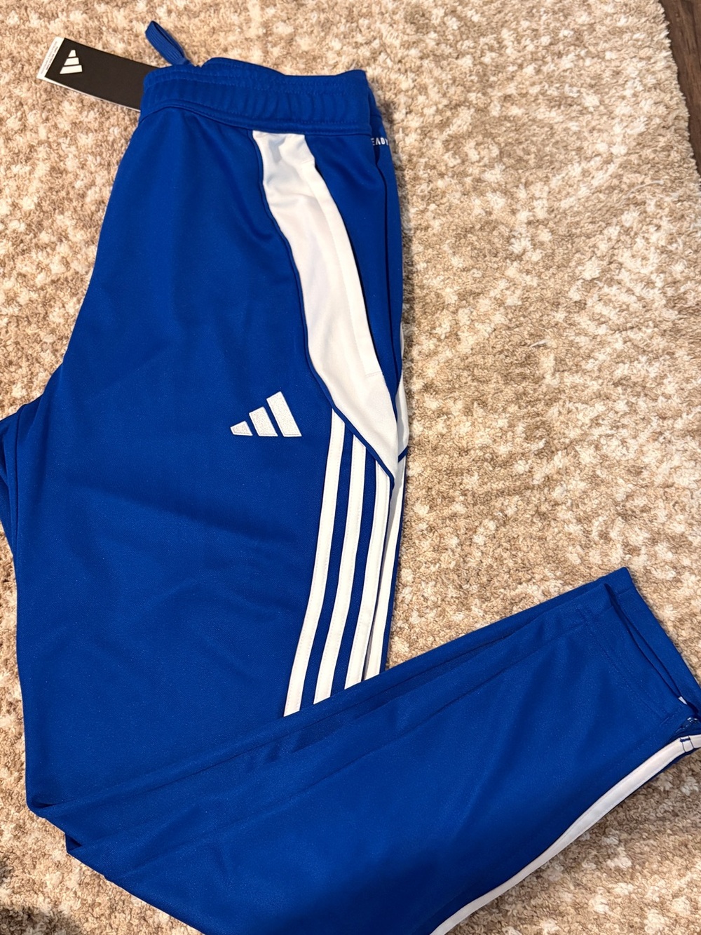 adidas Royal Blue Joggers with White Three-Stripes